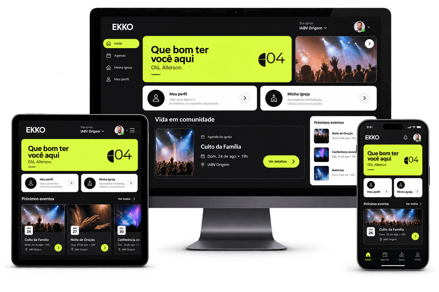 EKKO Member no computador, tablet e smartphone
